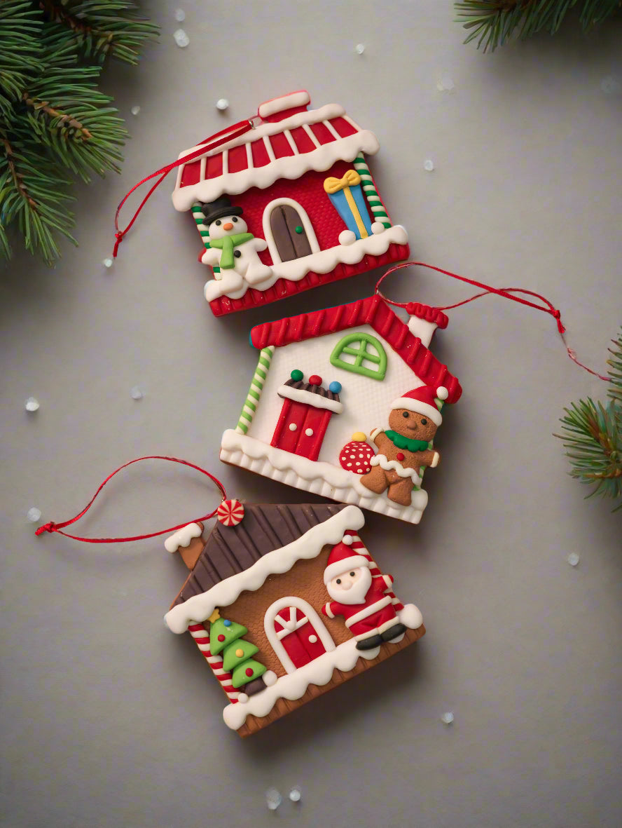 Santa & Friends Christmas House Ornaments