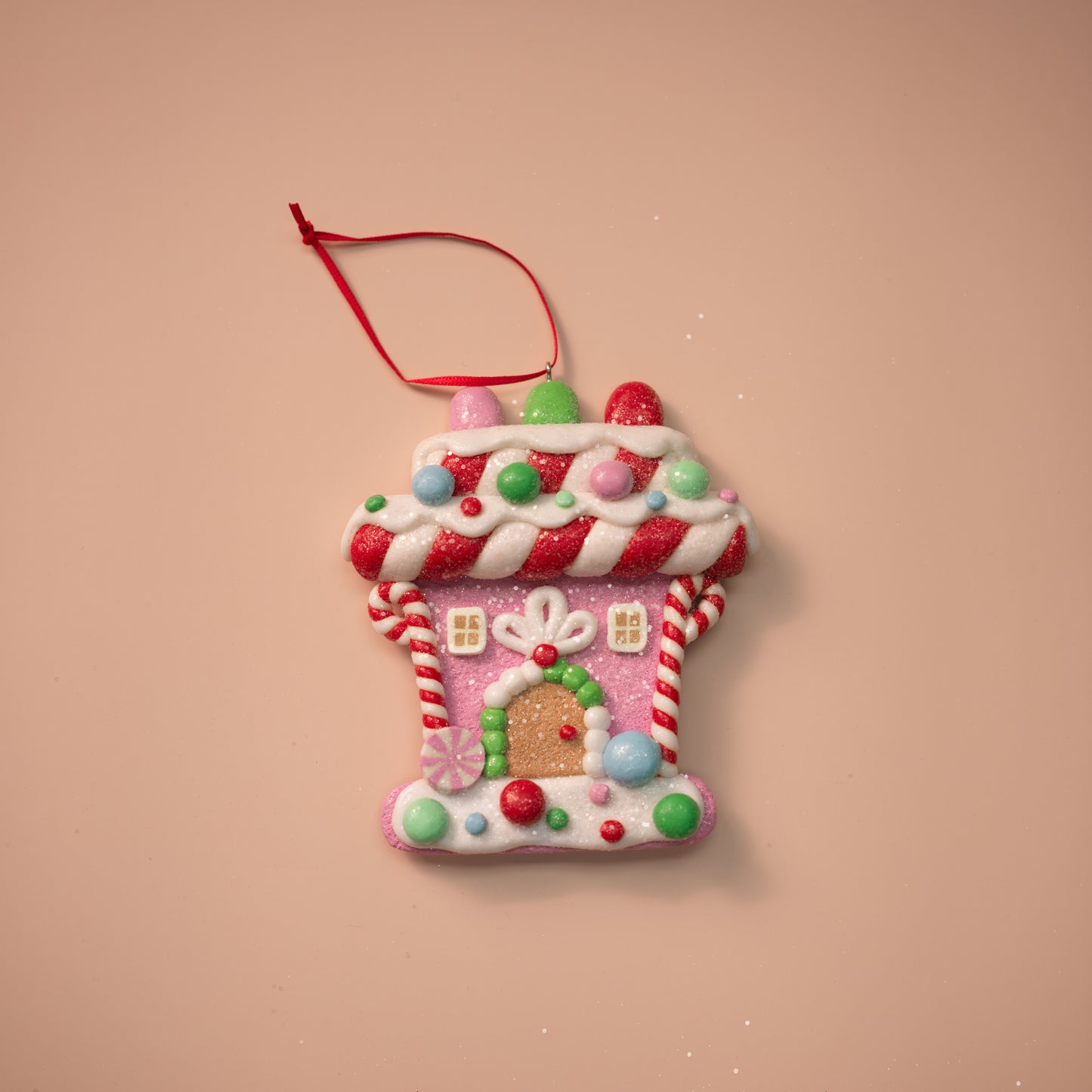 Pastel Candy Gingerbread House Ornaments