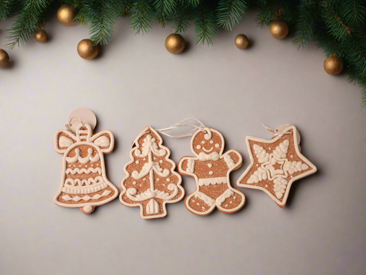 Iced Gingerbread Cookie Ornaments
