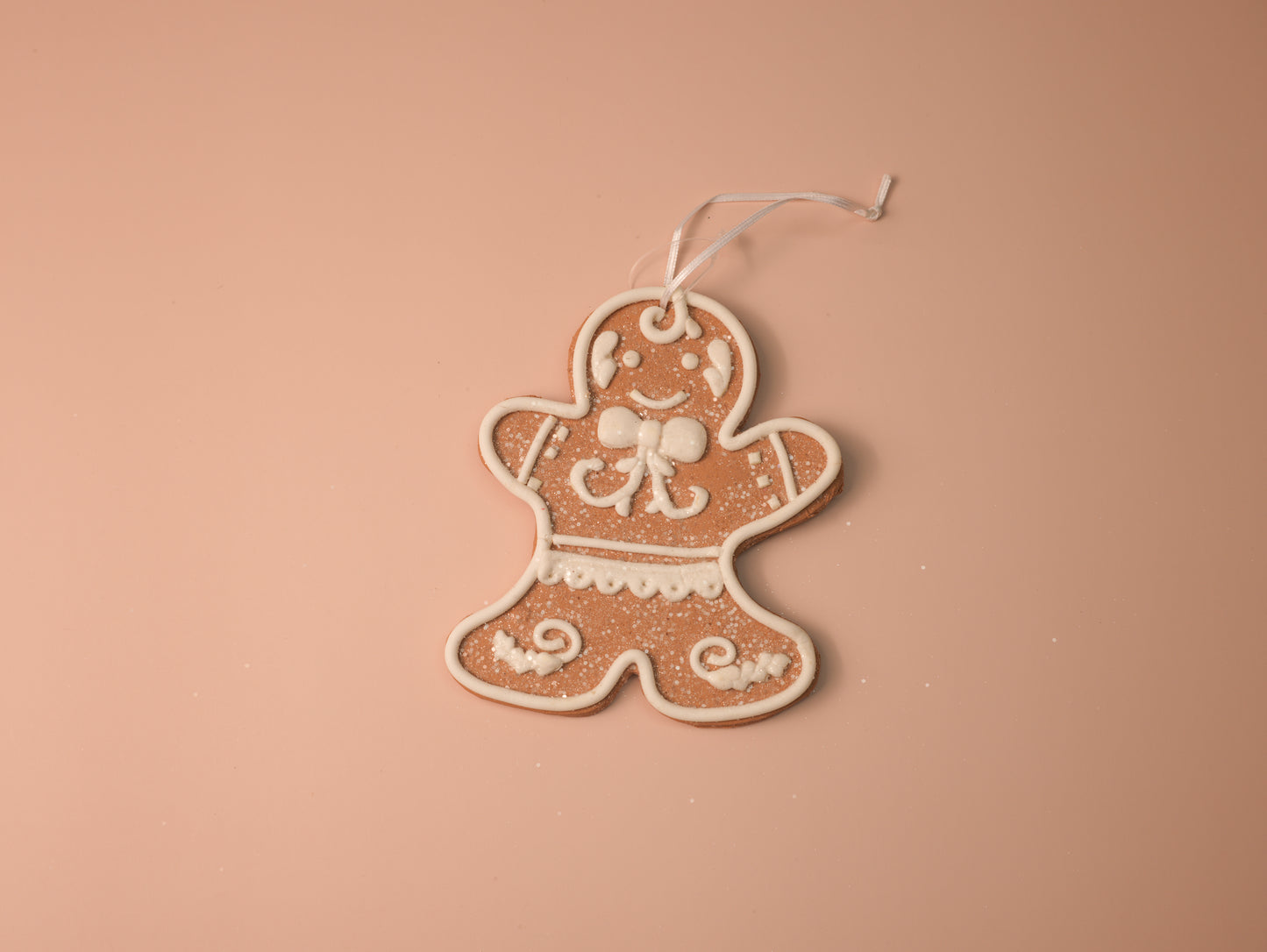White Iced Gingerbread Cookie Ornaments