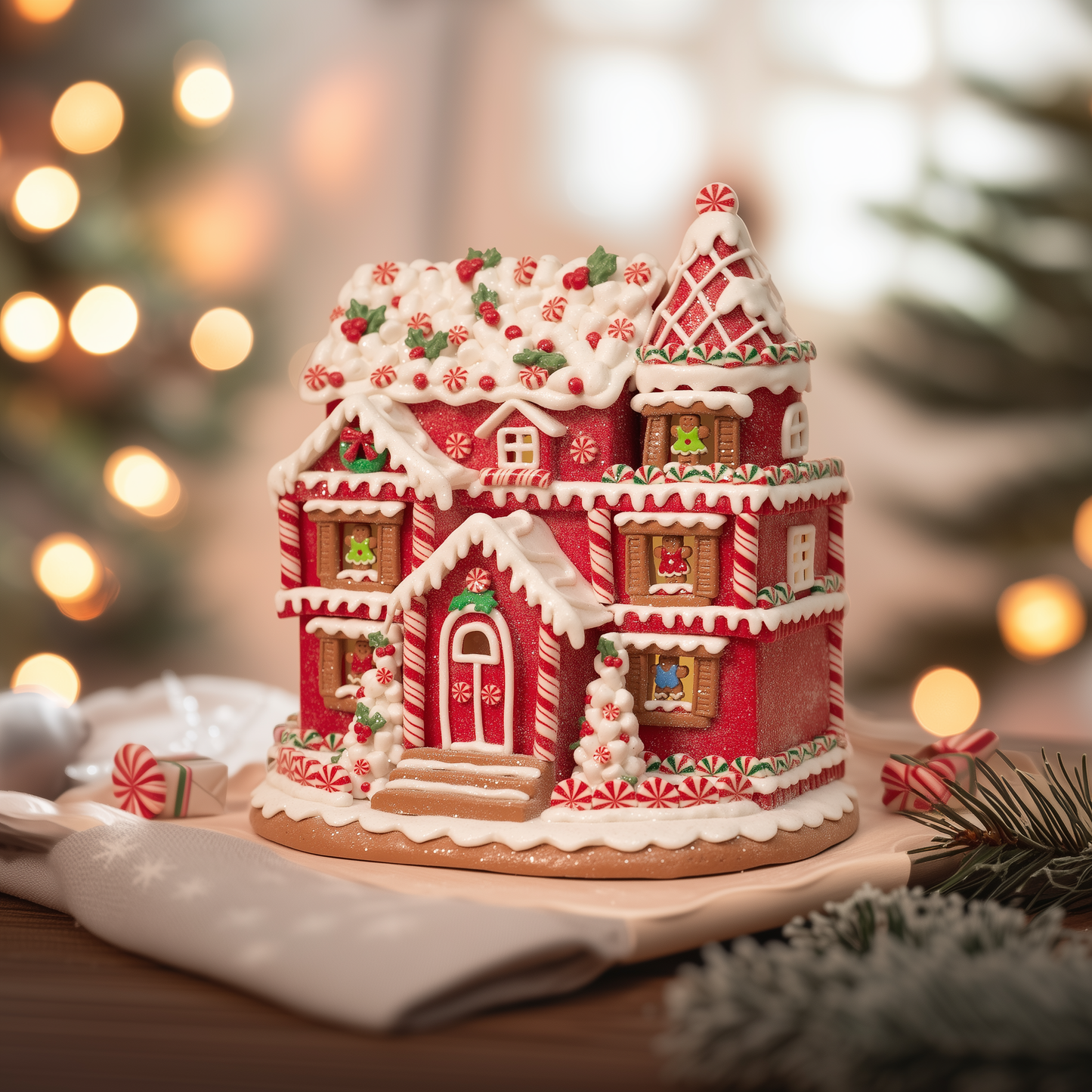Grand Gingerbread Mansion Light-Up Decoration