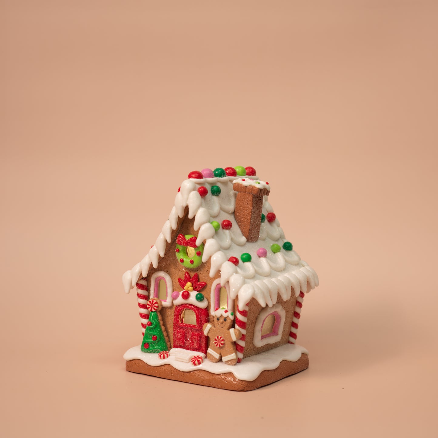 Santa & Gingerbread Light-Up Houses