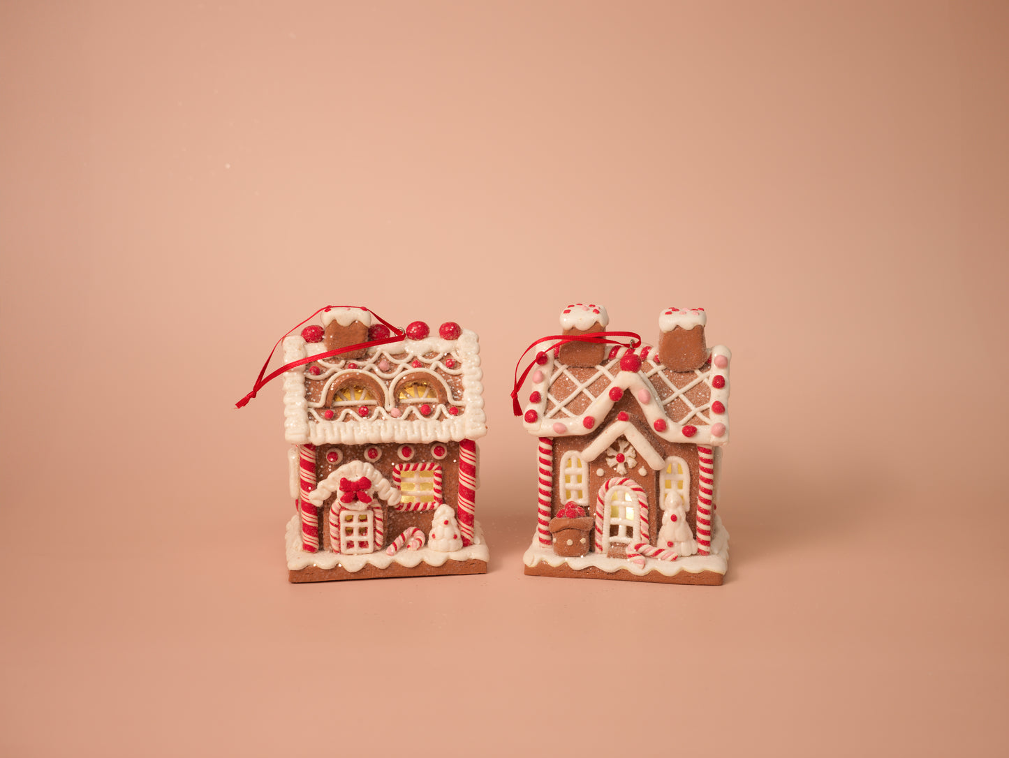 Light-up Gingerbread House Ornaments