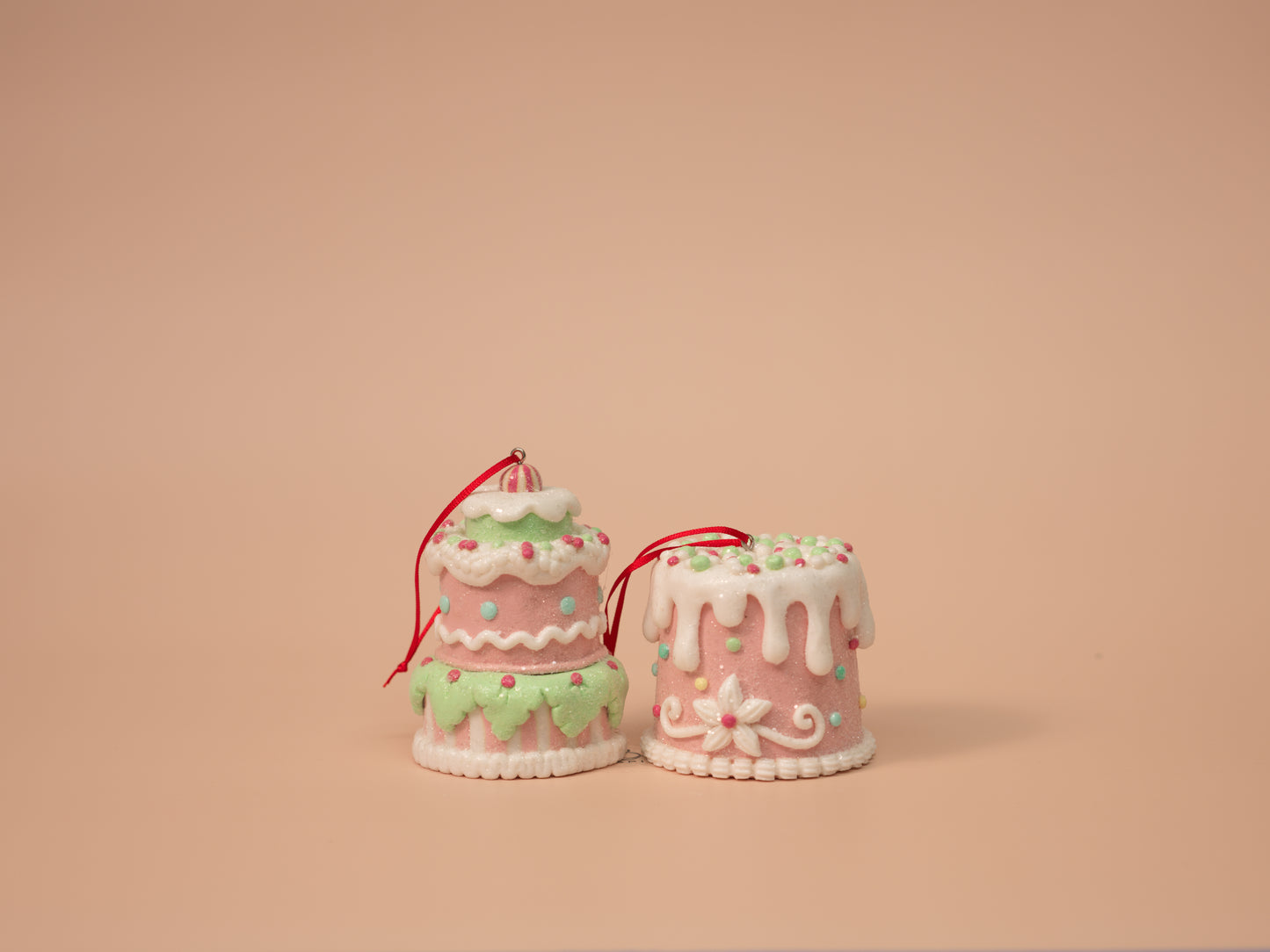 Pastel Christmas Cake Ornaments