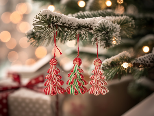 Candy Stripe Christmas Tree Ornaments