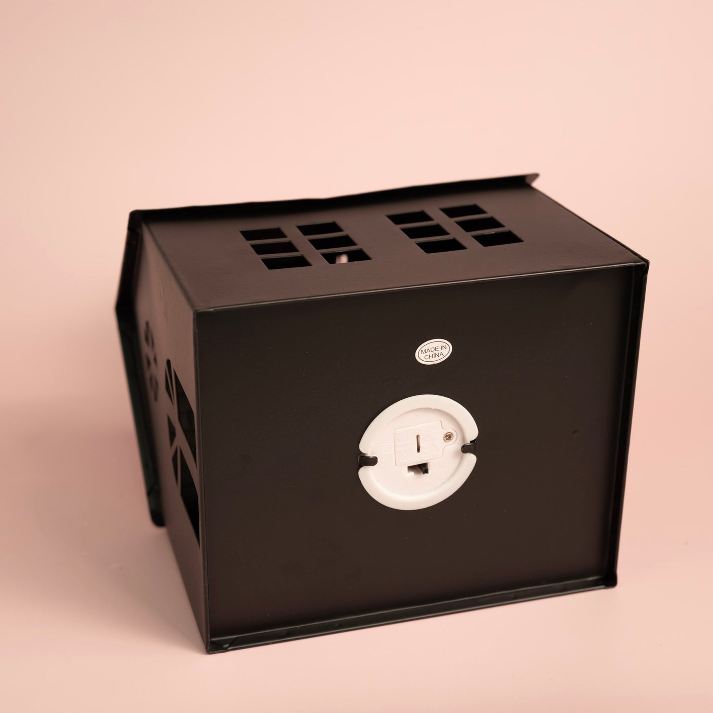 Black Metal Light-Up Church House