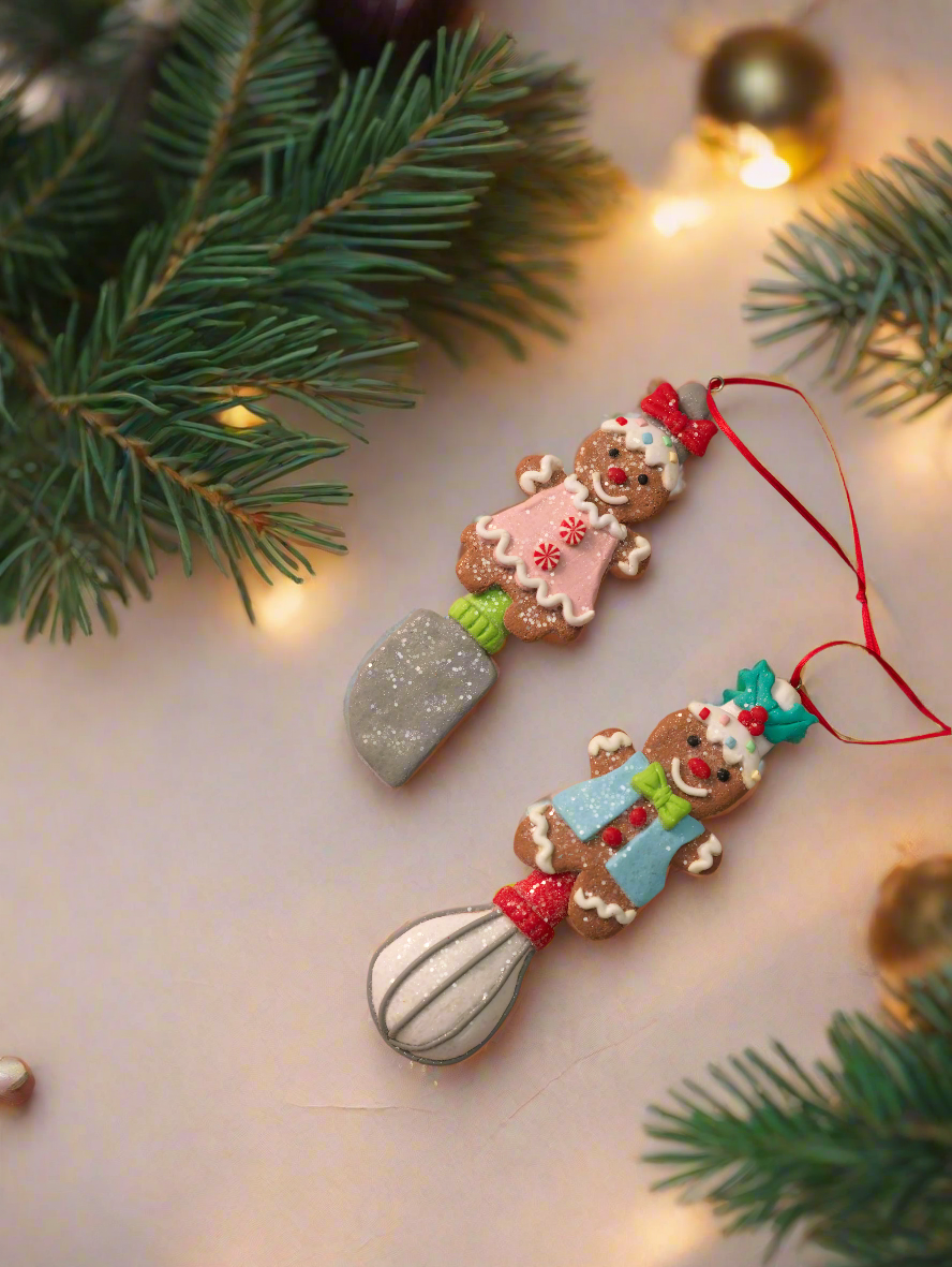 Gingerbread Chef Ornaments with Whisk & Spatula