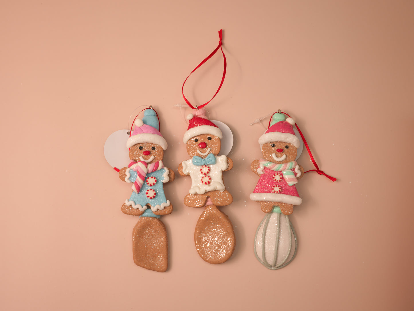 Gingerbread Pastel Kitchen Tool Ornaments