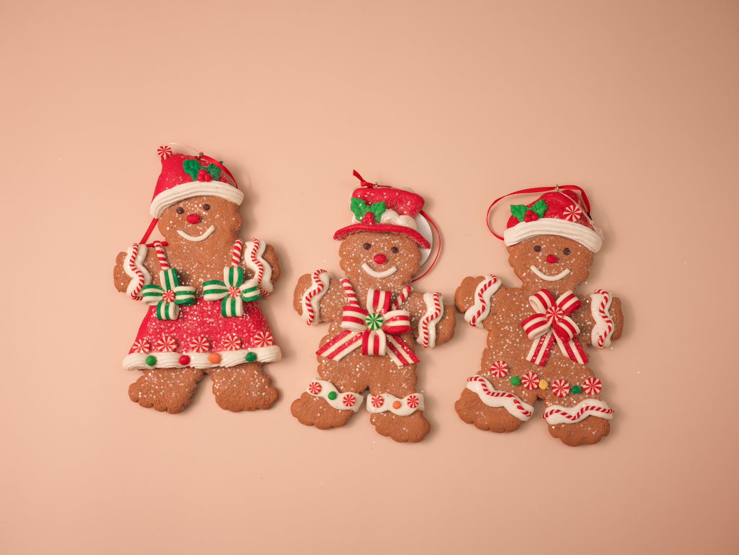 Christmas Hat Gingerbread People Ornaments