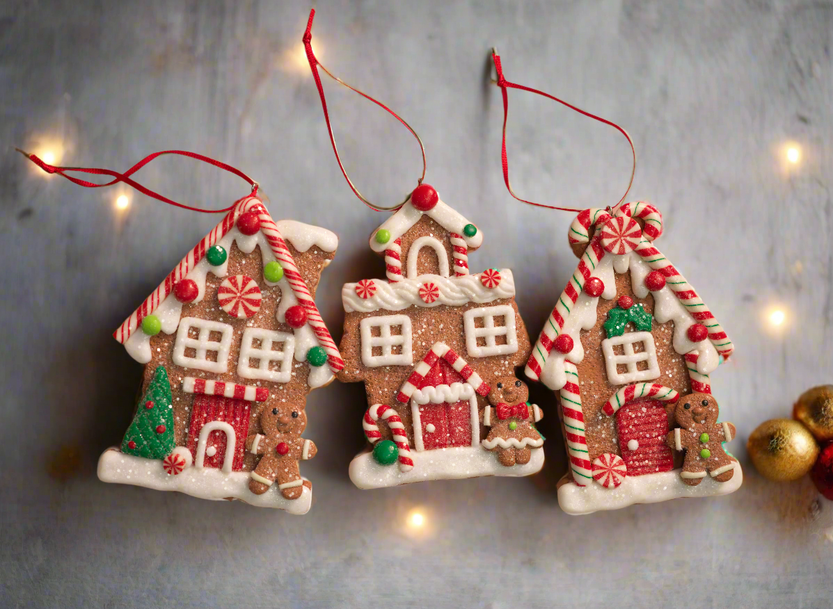 Gingerbread House Ornaments with Gingerbread People