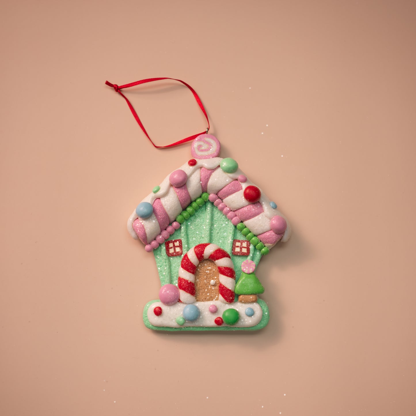 Pastel Candy Gingerbread House Ornaments