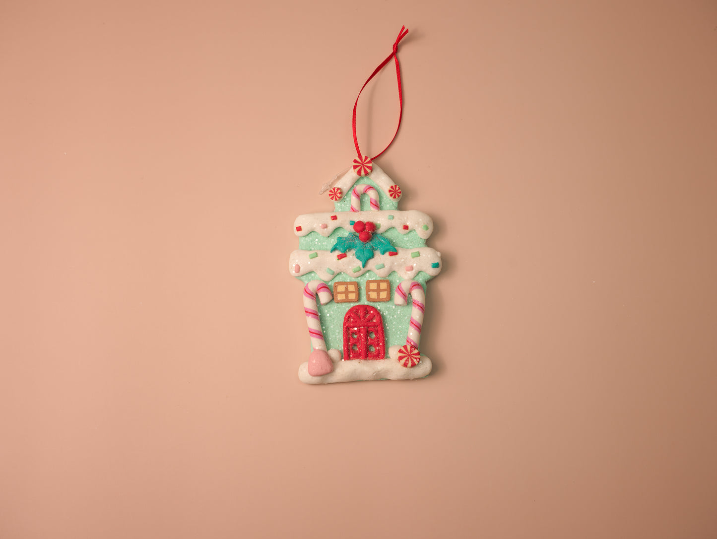 Pastel Gingerbread House Ornaments
