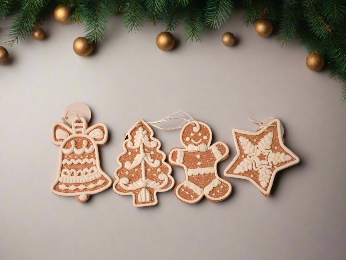 Iced Gingerbread Cookie Ornaments