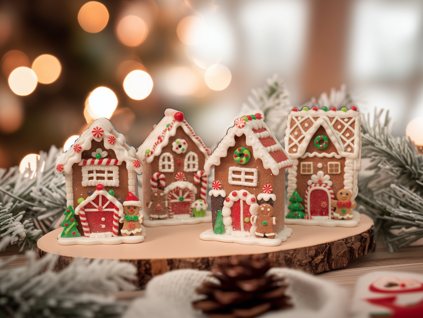Mini Gingerbread Village Figurines