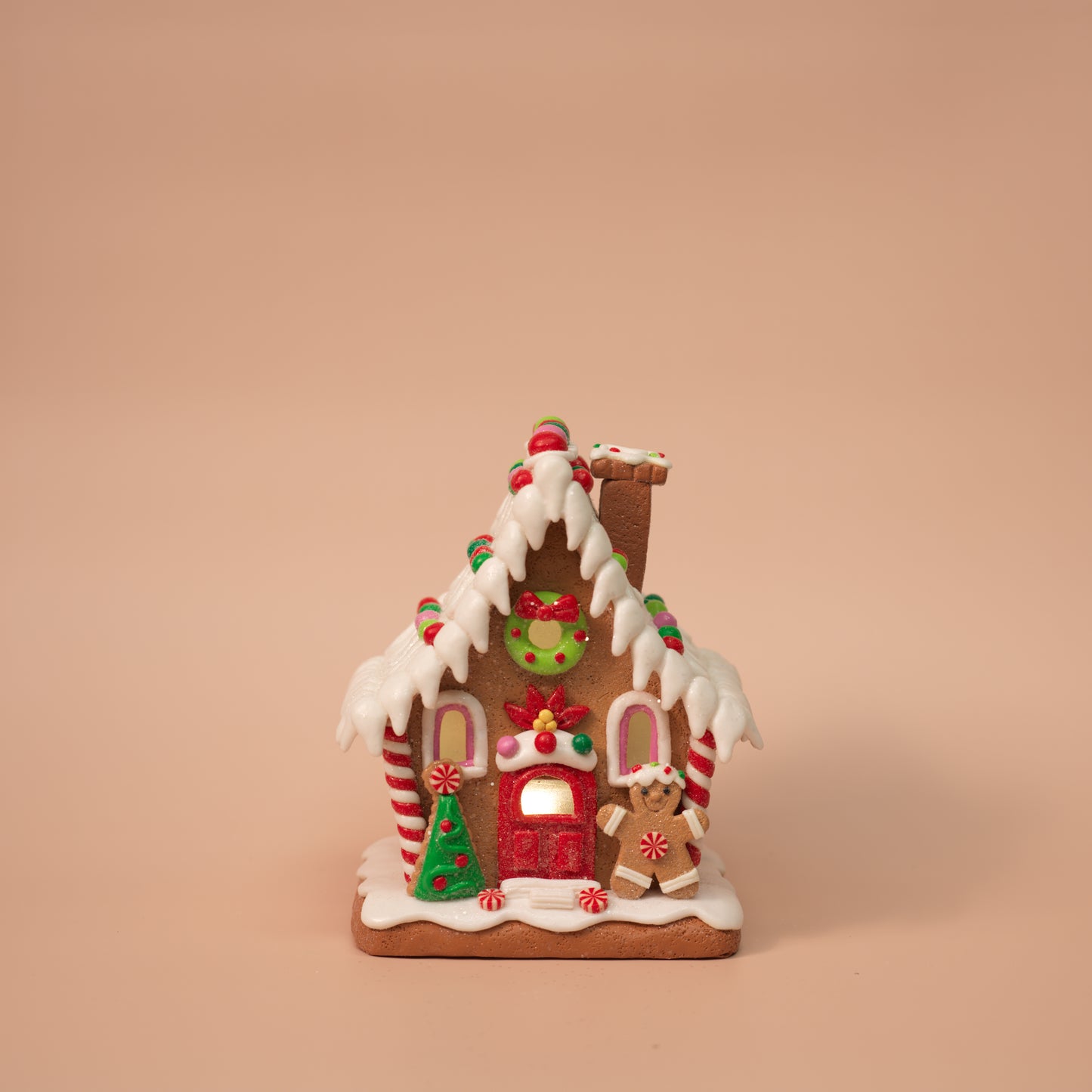 Santa & Gingerbread Light-Up Houses