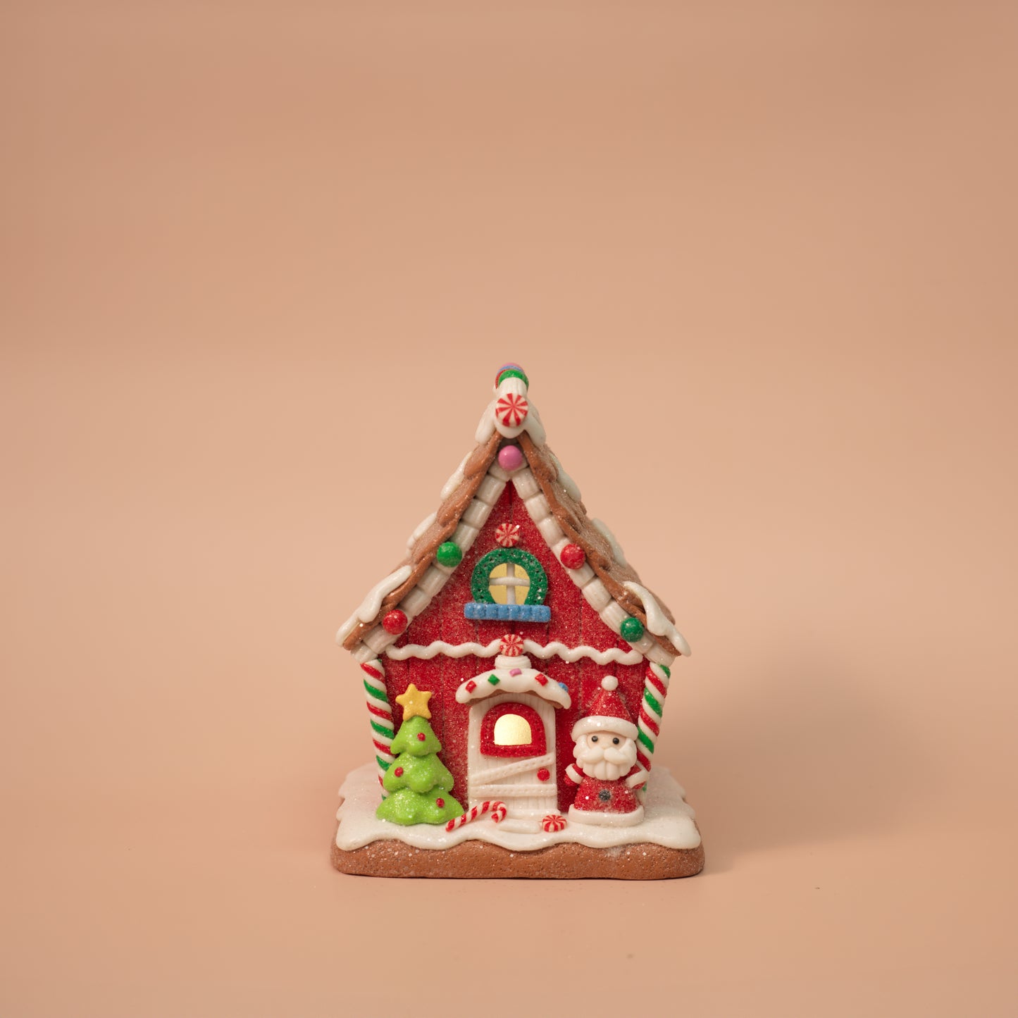 Santa & Gingerbread Light-Up Houses