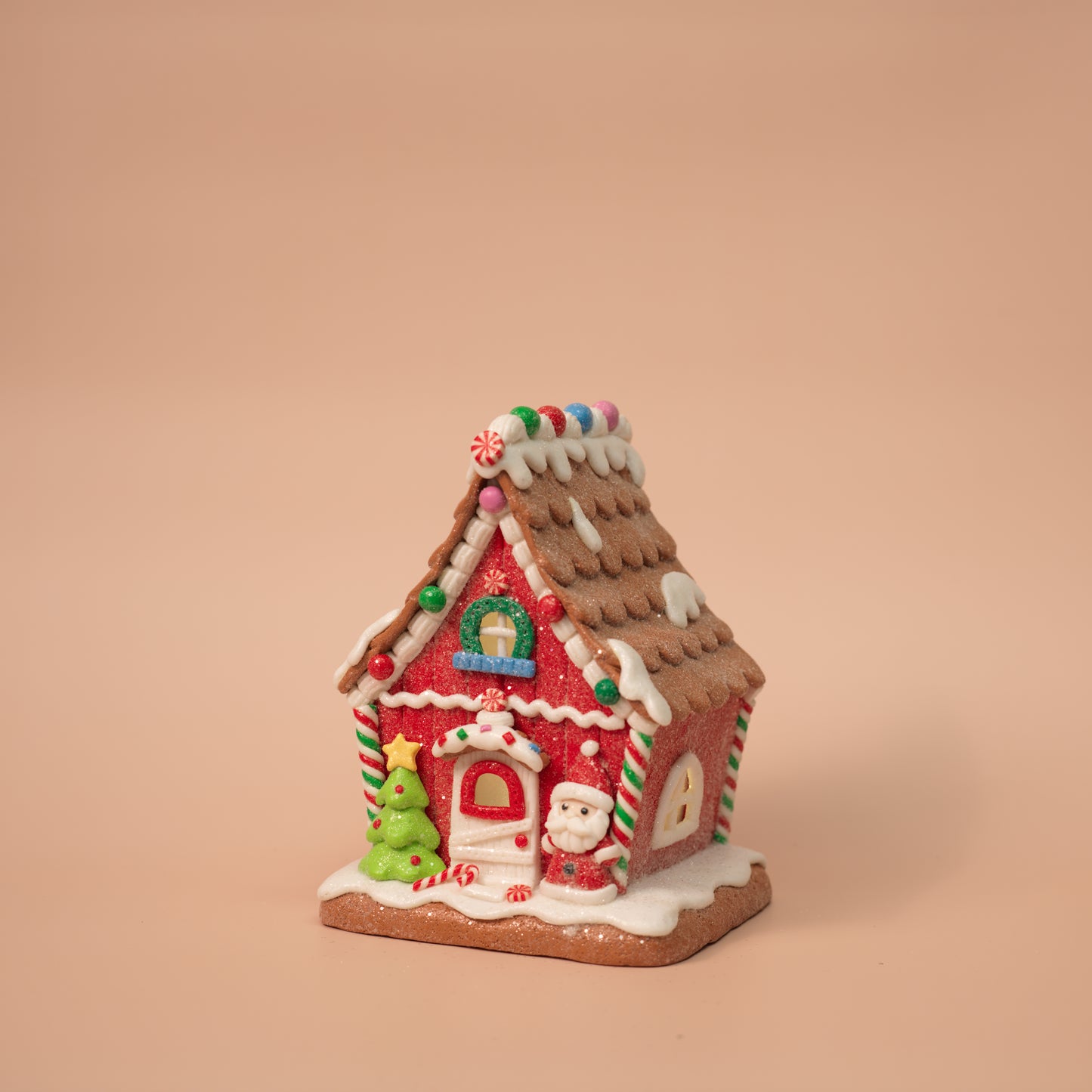 Santa & Gingerbread Light-Up Houses