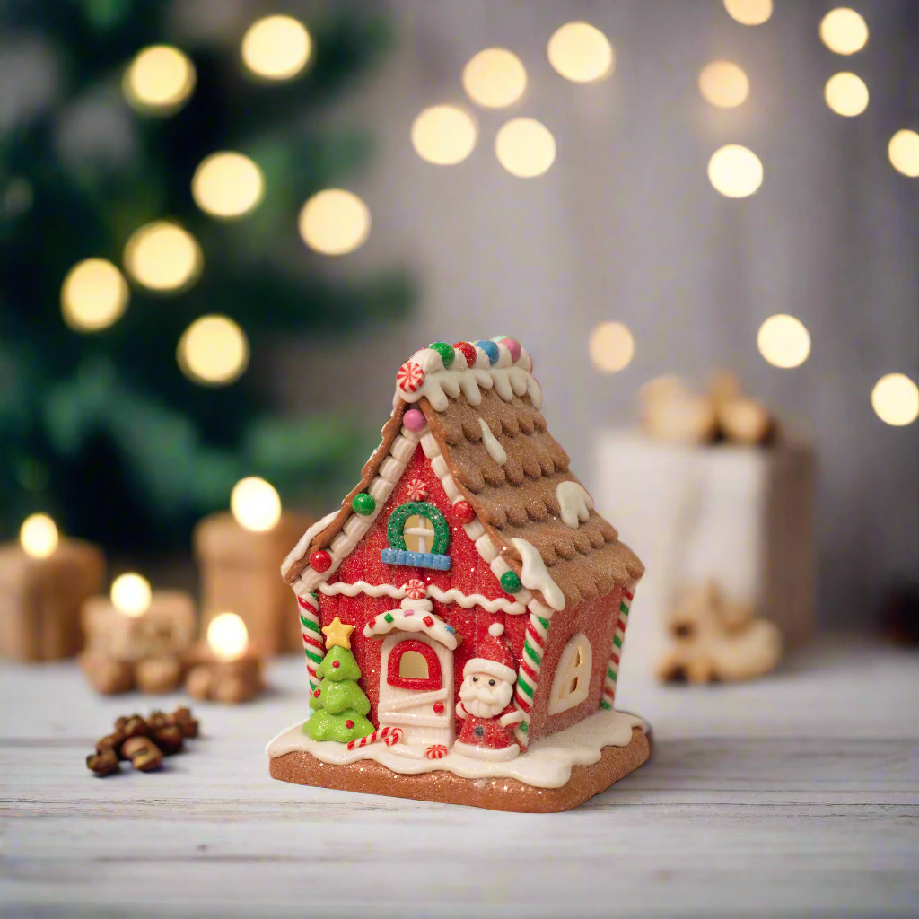 Santa & Gingerbread Light-Up Houses