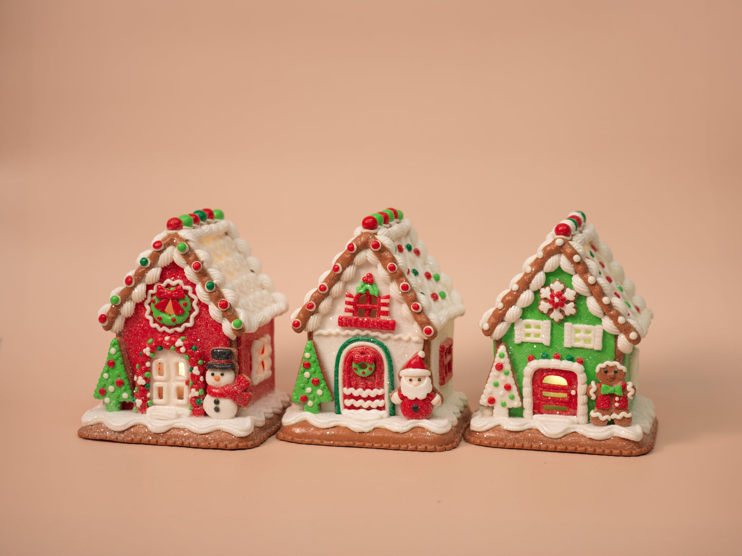 Holiday Light-Up Gingerbread Houses