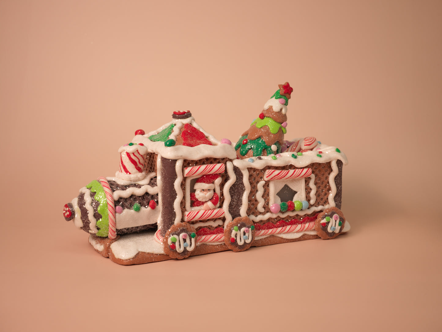 Light-Up Gingerbread Christmas Train