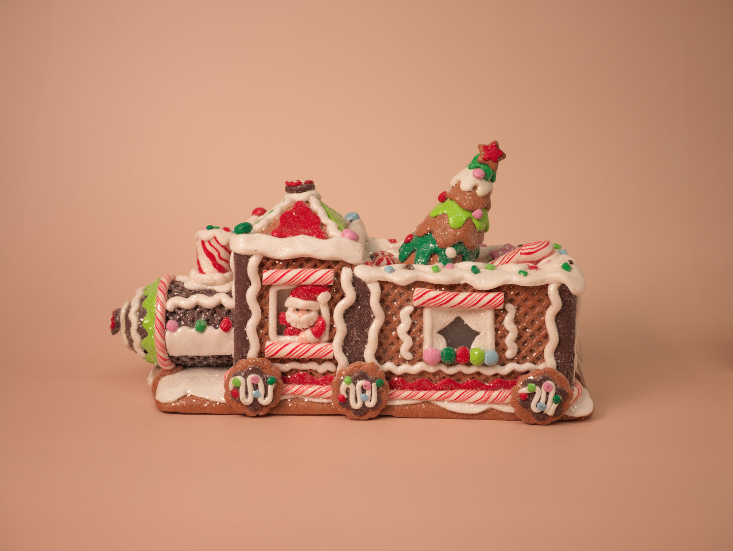 Light-Up Gingerbread Christmas Train