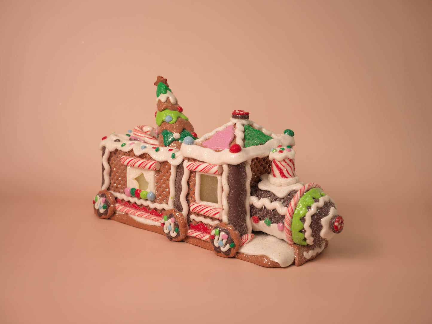 Light-Up Gingerbread Christmas Train