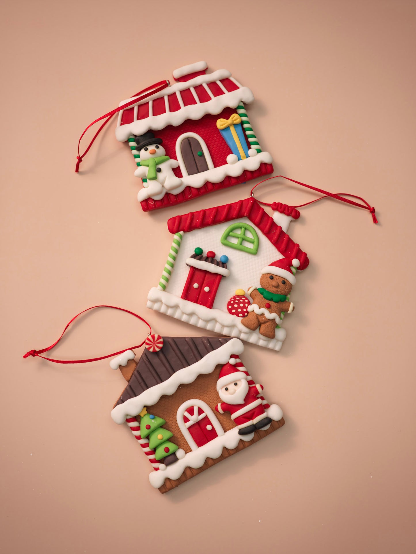 Santa & Friends Christmas House Ornaments