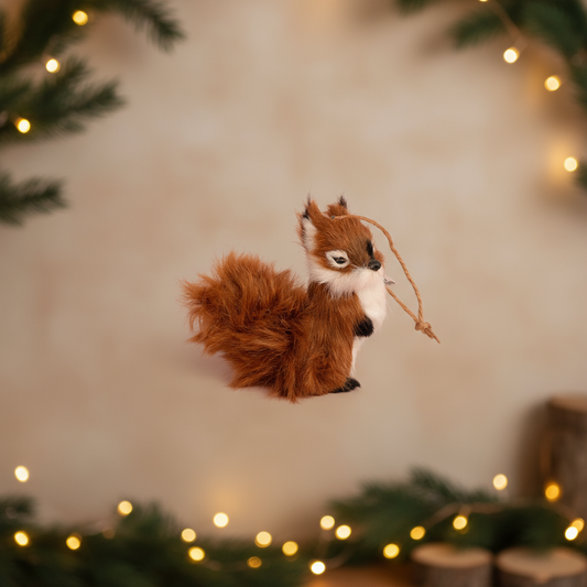 Brown Squirrel Christmas Hanging Ornament
