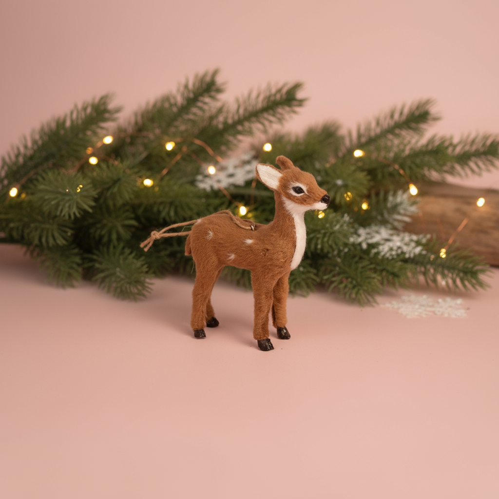 Brown Deer Christmas Hanging Ornament