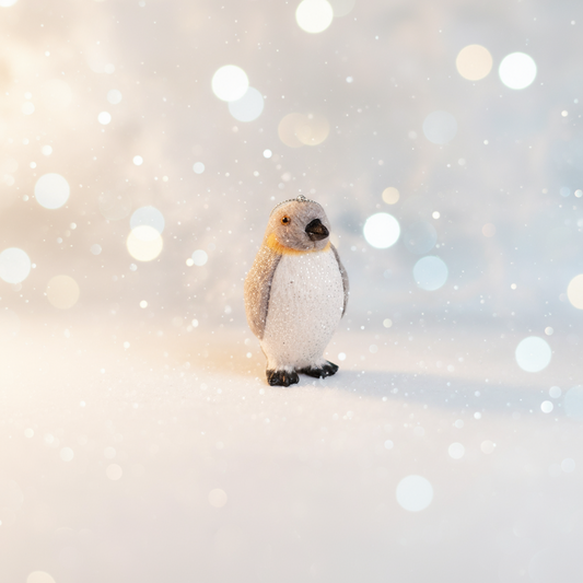 Silver Penguin Christmas Hanging Ornament