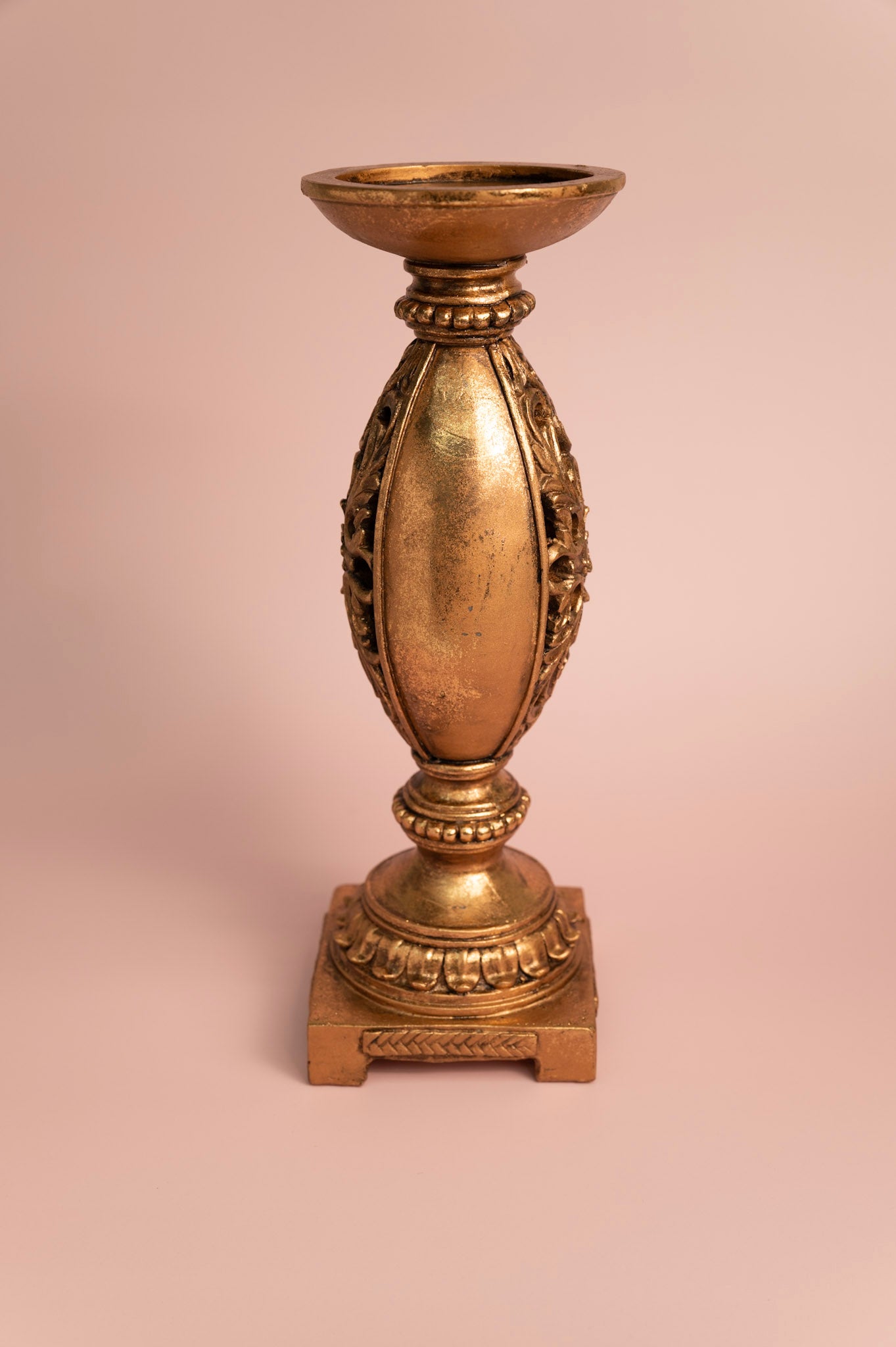 Antique Gold Resin Candle Holder